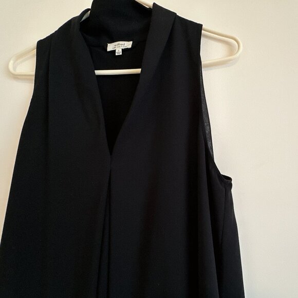 Aritzia Wilfred V-Neck Black Sleeveless Dress - Picture 3 of 5